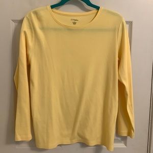 Long-sleeved Yellow Knit T-shirt